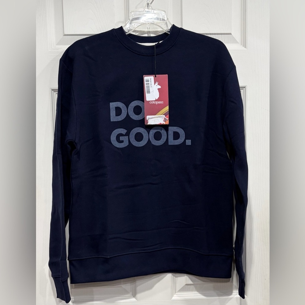 Cotopaxi Men's Medium Do Good Crew Sweatshirt Organic Cotton Blend Navy Blue NWT
